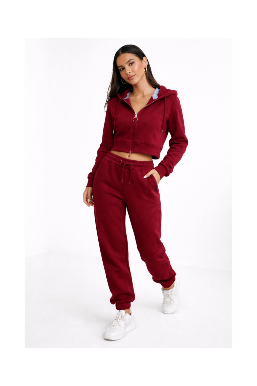 Compleu sport femei din bumbac – set Caty cu pantaloni jogger - MEQUEEN