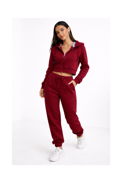 Compleu sport femei din bumbac – set Caty cu pantaloni jogger - MEQUEEN