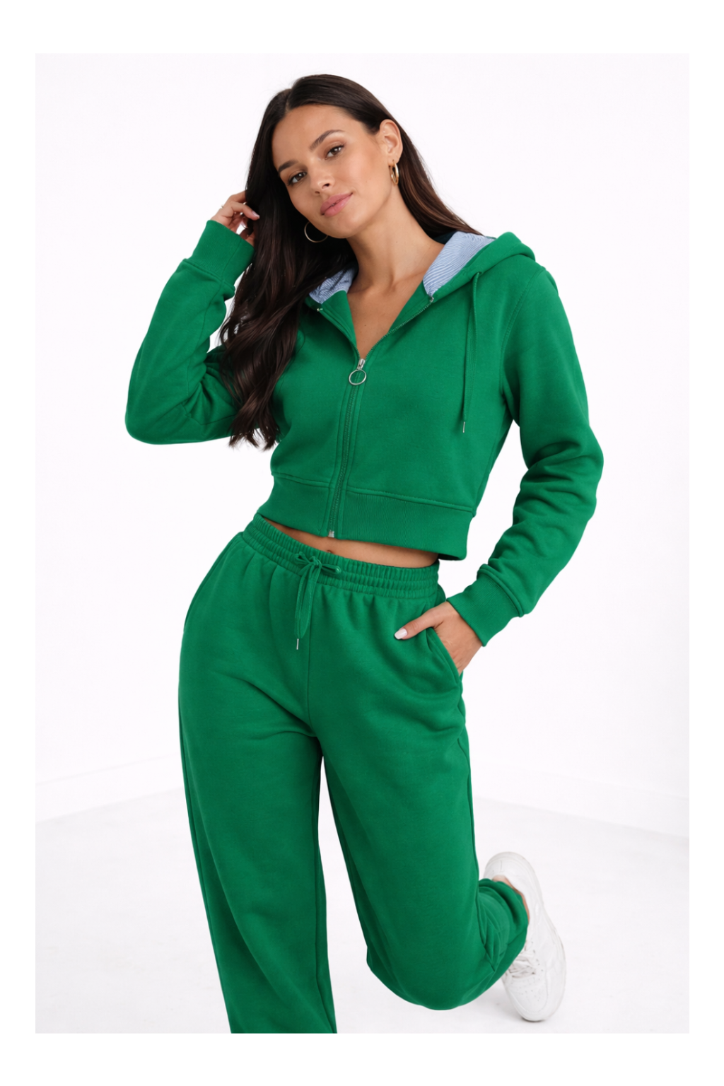 Compleu sport femei din bumbac – set Caty cu pantaloni jogger - MEQUEEN