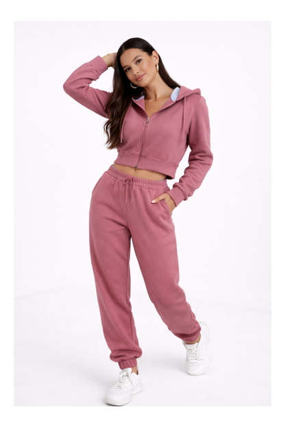 Compleu sport femei din bumbac – set Caty cu pantaloni jogger - MEQUEEN