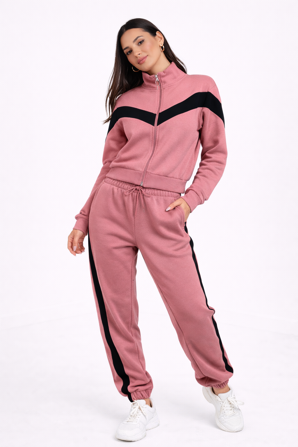 Compleu sport Rozana-Compleu cu hanorac scurt - MEQUEEN