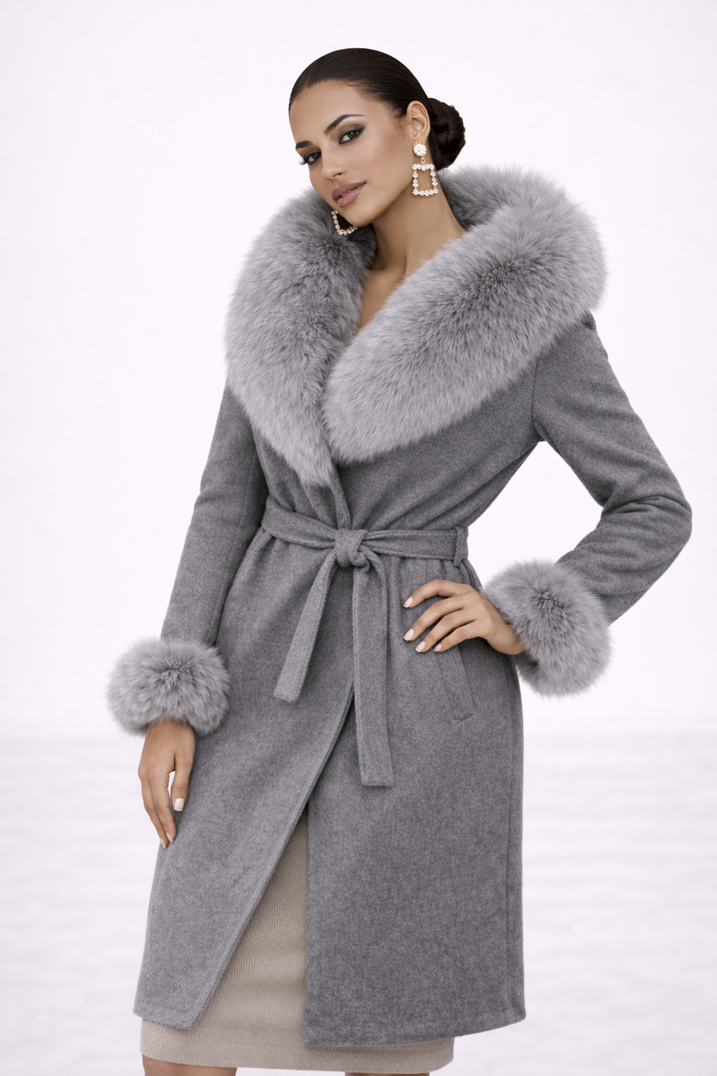 Palton Aurora cu Blană Naturală - MEQUEEN
