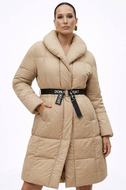 Geacă lungă tip puf-bej - MEQUEEN